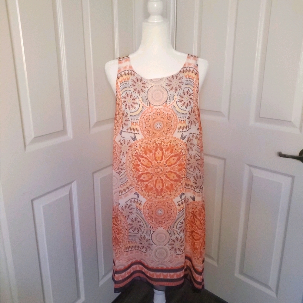 Max Studio drape A-line layered dress